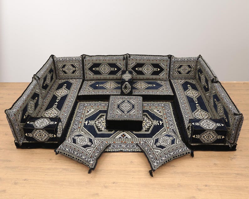 Arabic Floor Seating, Majlis Seating Set, Arabic Style Set, Floor Seating Sofa, Oriental Sofa Set, Turkish Floor Sofa, Moroccan Majlis