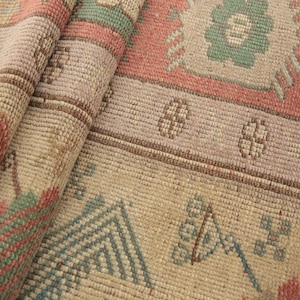 earth tone rug, turkish handmade rug, hanging rug, doorstep rug, vintage rug, rugs for kitchen, 2.7x3.9 ft, vanity rug, soft rug, DC 5762 image 9