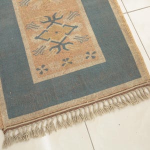 antique oushak rug, multicolor rug, stairway rug, turkish wool rug, corridor rug, bordered rug, vintage rug, foyer rug, 2.7x10 ft, DC 5758