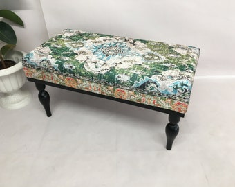 Upholstered bench, Country bench, Ottoman bench, Bedroom bench, Boho decor bench, Handmade bench, Mud room bench, Foyer bench, Footstool