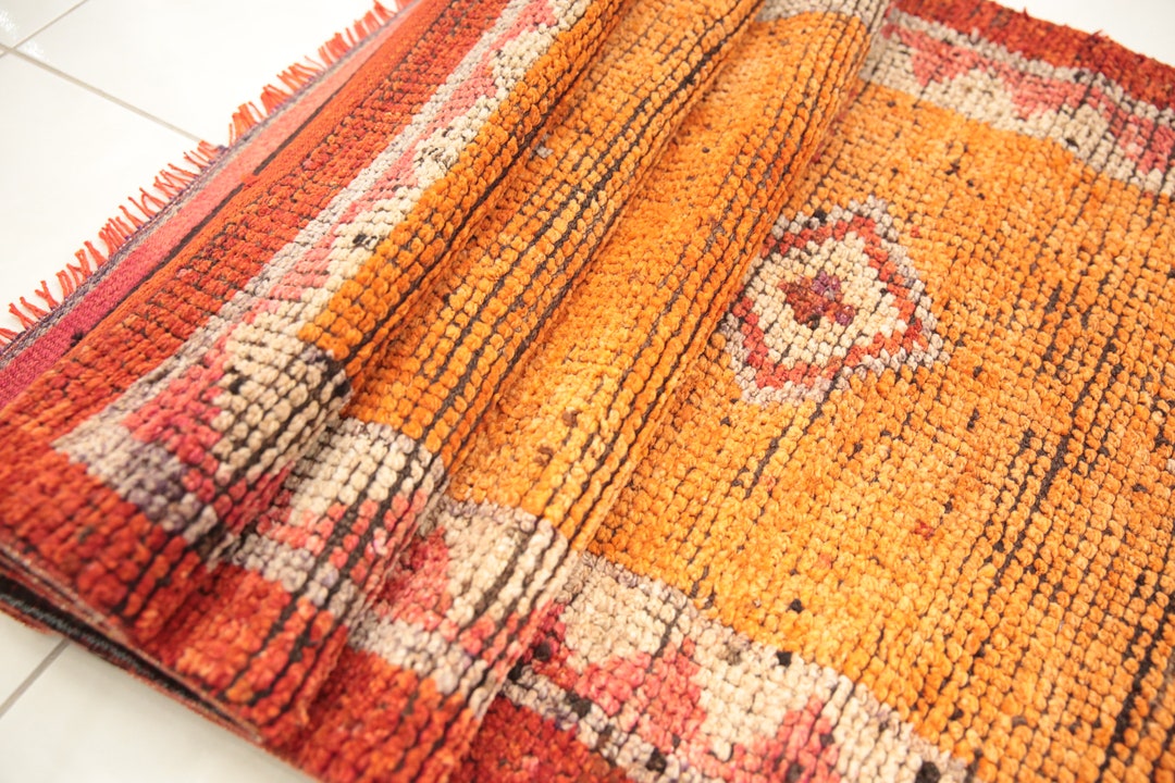 Pastel Color Rug, Bohemian Wool Rug, Sun Faded Rug, Entryway Rug, Stair