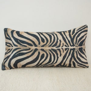 Lumbar pillow cover, Zebra pillow, Coastal pillow, Cozy pillow, Bench pillow, Bedding bench, Decorative pillow, Boho decor pillow, DCP 491 image 6