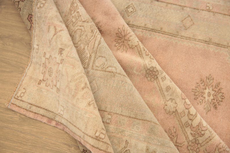 Hand Knotted Rug, Blush Pink Rug, Gallery Rug, Soft Turkish Rug, Under