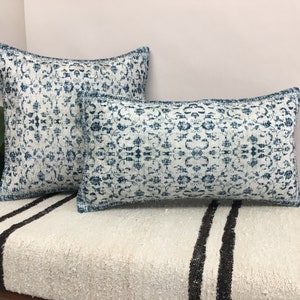 Bedding pillow, Ivy pillow cover, Pillow with blue, Ethnic pillow, Saloon pillow, Accent pillow, Sham pillow, Coastal pillowcase, DCP 4820