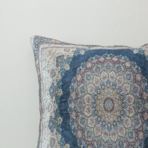 Decorative pillow, Oriental pillow, Throw pillow cover, Blue pillowcase, Accent pillow, Vernal pillow, Saloon pillow, Boho pillows, DCP 4407 image 5