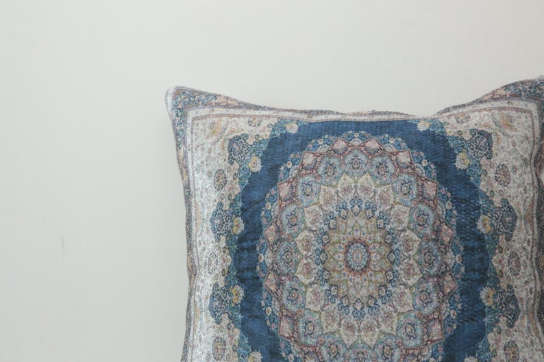 Decorative pillow, Oriental pillow, Throw pillow cover, Blue pillowcase, Accent pillow, Vernal pillow, Saloon pillow, Boho pillows, DCP 4407 image 5