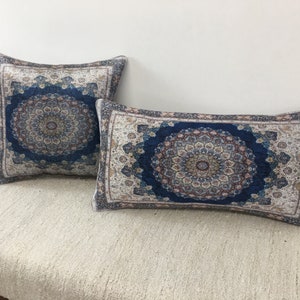 Decorative pillow, Oriental pillow, Throw pillow cover, Blue pillowcase, Accent pillow, Vernal pillow, Saloon pillow, Boho pillows, DCP 4407 image 2