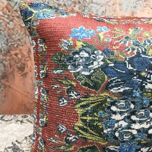 Lumbar cushion, Floral pillow cover, Chair cushion, Aesthetic pillow, Sofa pillow, Vernal pillowcase, Boho pillow, Retro pillow, DCP 5248