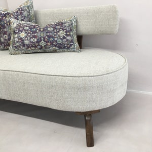 Linen Upholstered 2 Seater Sofa, Handmade Couch, Living Room Couch, Soft Armchair, Sitting Couch, Porch Furniture