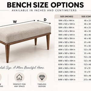 Bench Size Options