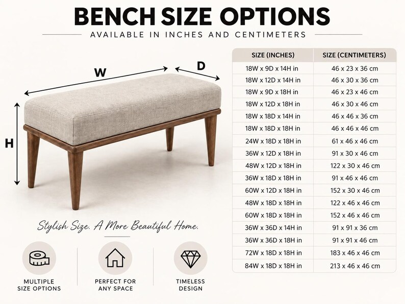 Bench Size Options