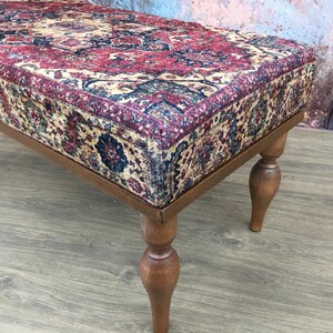 Piano bench, Turkish bench, Upholstered bench, Vanity bench, Retro bench, Living room bench, Footstool bench, Office bench, Boho decor bench