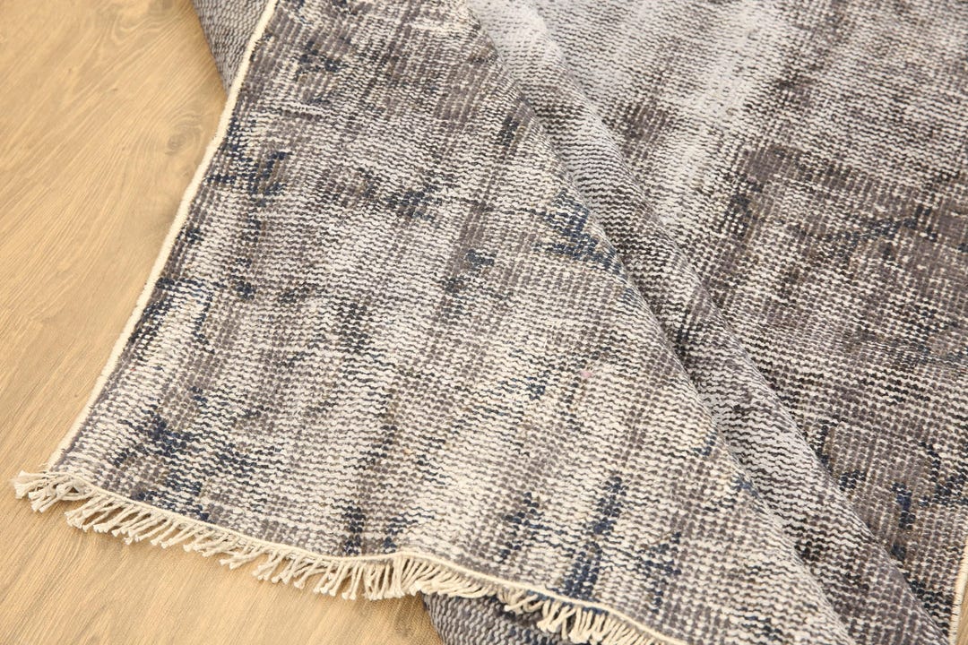 Oushak Wool Rug, Greige Rug, Distressed Rug, Boho Turkish Rug, Overdyed ...