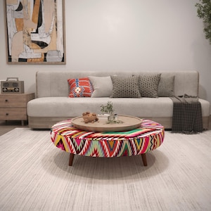 Living Room Mid Table | Round Ottoman Bench