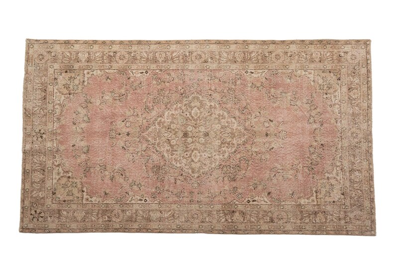 Rugs for Bedroom, Blush Pink Rug, Bordered Rug, Rug With Flowers