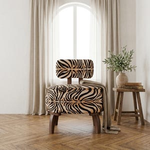 Zebra design armchair, Furniture chair, Gothic chair, Small space decor, Rustic armchair, Elegant lounge chair, Boho chic chair, DCP 491