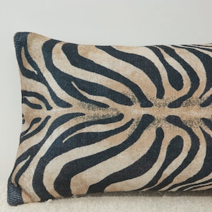 Lumbar pillow cover, Zebra pillow, Coastal pillow, Cozy pillow, Bench pillow, Bedding bench, Decorative pillow, Boho decor pillow, DCP 491 image 8