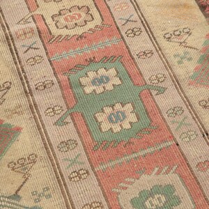 earth tone rug, turkish handmade rug, hanging rug, doorstep rug, vintage rug, rugs for kitchen, 2.7x3.9 ft, vanity rug, soft rug, DC 5762 image 5