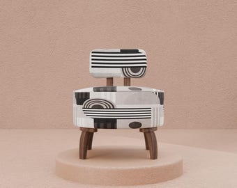 Geometrical design chair, Occasional chair, Customizable arm chair, Stunning armchair, Love seats chair, Wood work furniture chair, DCP 4993