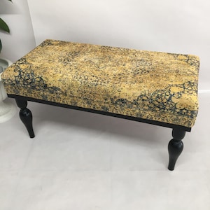 Foyer bench, Bohemian bench, Upholstered bench, Mustard bench, Country bench, Sofa bench, Entryway bench, Window bench, Footstool bench