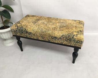 Foyer bench, Bohemian bench, Upholstered bench, Mustard bench, Country bench, Sofa bench, Entryway bench, Window bench, Footstool bench