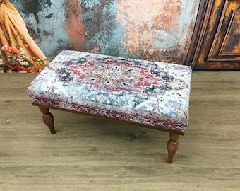 piano bench, wood ottoman, upholstered bench, vanity stool, bedroom storage, hallway bench, ethnic bench, sitting bench, rug bench
