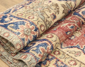 soft colored rug, antique oushak rug, bohemian rug, housewarming rug, vintage turkish rug, 3.7x6.4 ft, trditional rug, gallery rug