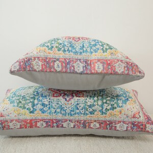 Pastel color pillow, Floral pillow, Lumber pillow, Chair cushion, Maximalist pillow, Decorative pillow, Boho pillow cover, 12x24 , DCP 206 image 9