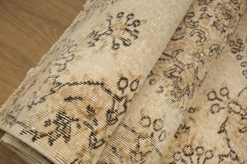 earth tone rug, turkish oushak rug, ethnic rug, lodge rug, vintage area rug, oriental rug, soft pile rug, 3.8 x 6.4 ft, floor rug, DC 7382