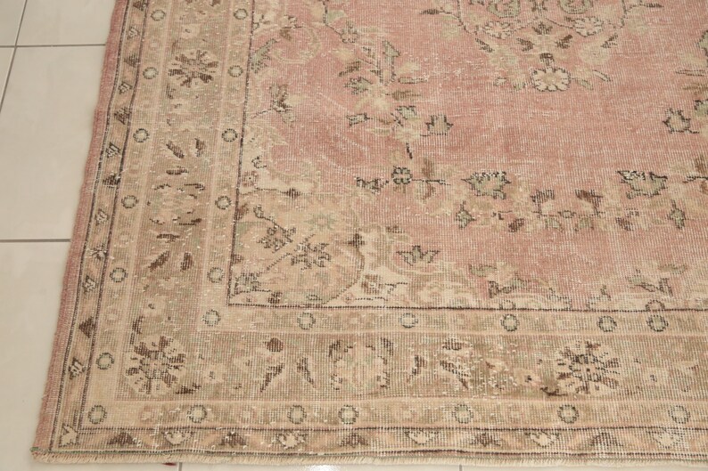 Rug With Flowers, Blush Pink Rug, Aesthetic Rug, Vernal Rug, Large Rug