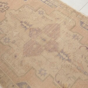rugs for bedroom, minimal rug, antique rug, turkish vintage rug, cute rug, pale rug, oushak pink rug, 4.3 x 7.4 ft, rustic rug, DC 1614 image 5