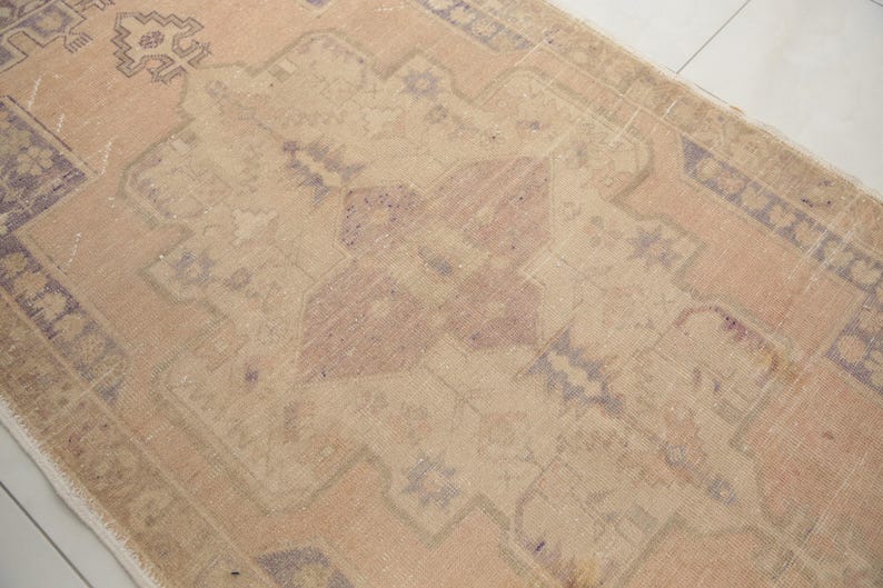 rugs for bedroom, minimal rug, antique rug, turkish vintage rug, cute rug, pale rug, oushak pink rug, 4.3 x 7.4 ft, rustic rug, DC 1614 image 5