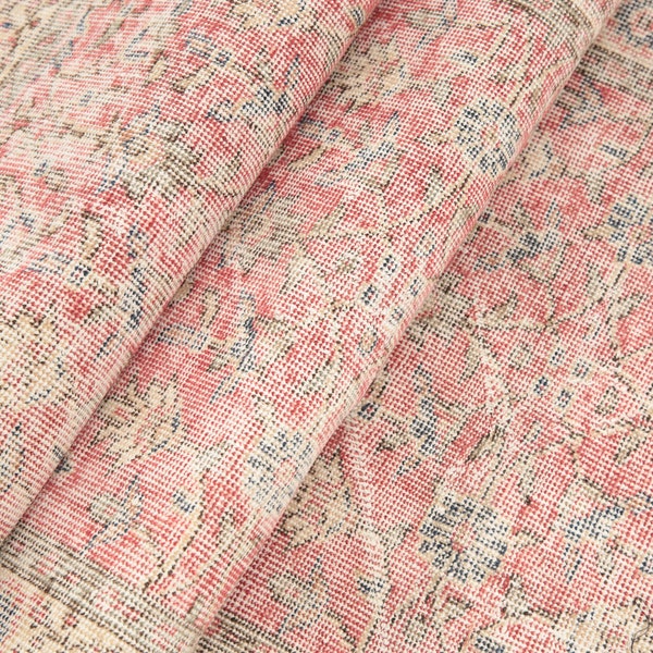 pink rug for bedroom, adorable rug, bohemian rug, turkish handmade rug, lovely rug, 2.8 x 6.9 ft, vintage rug, porch rug, used rug, DC 3827
