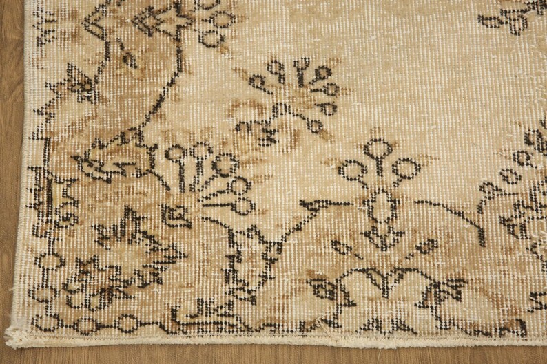 earth tone rug, turkish oushak rug, ethnic rug, lodge rug, vintage area rug, oriental rug, soft pile rug, 3.8 x 6.4 ft, floor rug, DC 7382