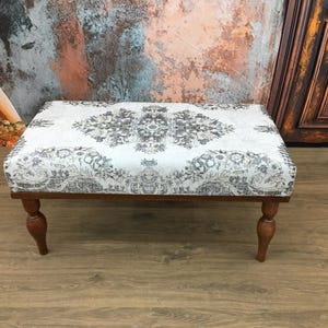 Boho piano bench, Living room bench, Coffee table bench, Upholstered bench, Kilim print bench, Home decor bench, Foyer bench, Sitting bench