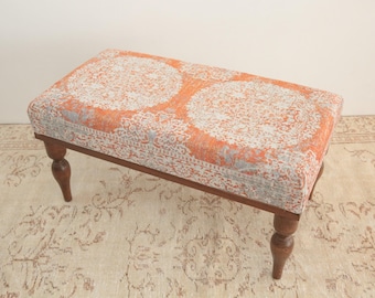 Handmade bench, Sofa bench, Coffee bench, Orange bench, Yoga bench, Piano bench, Bedroom bench, Office bench, Bohemian footsool, Retro bench