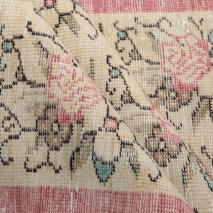 floral rug, handmade rug, vintage turkish rug, botanical rug, primitive rug, area rug, bedroom rug, 3.3x5.2 ft, anatolian rug, DC 5683