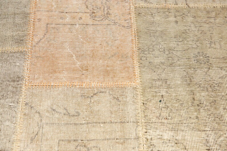 patchwork rug, faded woven rug, vintage large rug, new house gift, utility rug, turkish rug, 5.2x7.9 ft, handknotted rug, cool rug, DC 7248