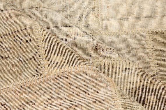 patchwork rug, faded woven rug, vintage large rug, new house gift, utility rug, turkish rug, 5.2x7.9 ft, handknotted rug, cool rug, DC 7248