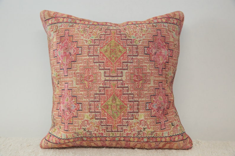 Home decor pillow, Ikat pillow cover, Pink pillow, Geometric pillow, Multicolor pillow, Ethnic pillow, Nomadic pillow, Soft pillow