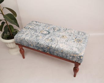 Mudroom bench, Upholstered bench, Hallway bench, Entry bench, Ottoman for dining table, Cozy bench, Meditation bench, Blue piano bench