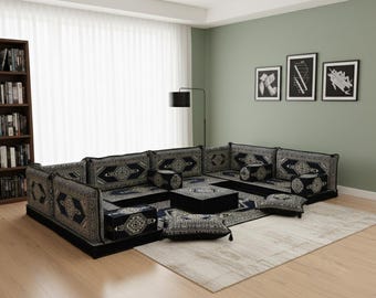 Arabic Floor Seating, Majlis Seating Set, Arabic Style Set, Floor Seating Sofa, Oriental Sofa Set, Turkish Floor Sofa, Moroccan Majlis