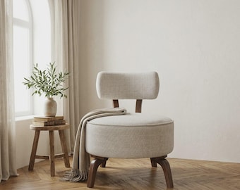 Sillón hecho a mano, silla para sala de estar, silla acogedora, silla de lectura suave, decoración bohemia, silla para dormitorio, sofá, juego de sofás de lino