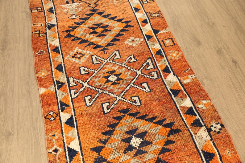 schattig tapijt, geometrisch designtapijt, nomadisch tapijt, abstract designtapijt, herki runner tapijt, antiek tapijt, traptapijt, 2,9 x 11,9 ft, DC 6441 afbeelding 7