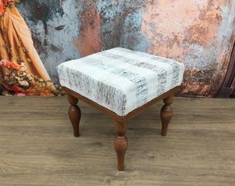 Dressing table stool, Foot rest stool, Kilim rug stool, Portable stool, Ottoman stool, Pouf stool, Padded bench, Shoe stool, DCB 45x45 05