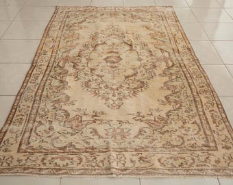 ファームハウスラグ、トルコヴィンテージラグ、ロビーラグ、伝統的な