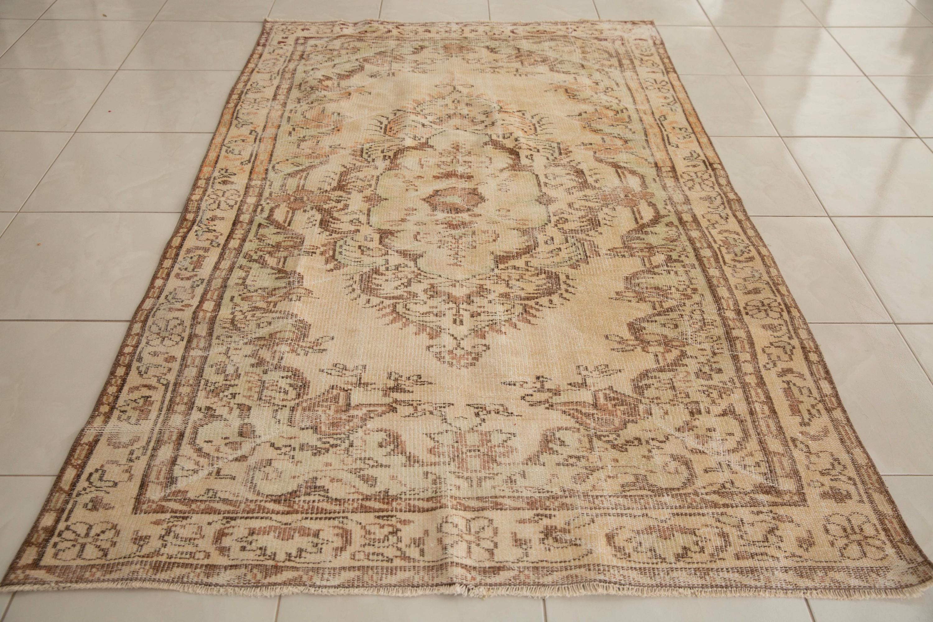 ファームハウスラグ、トルコヴィンテージラグ、ロビーラグ、伝統的な