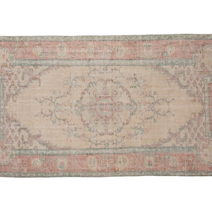 turkish handmade rug, bohemian oushak rug, bedroom rug, floral design rug, organic rug, vintage area rug, 5 x 8.7 ft, used rug, DC 3913