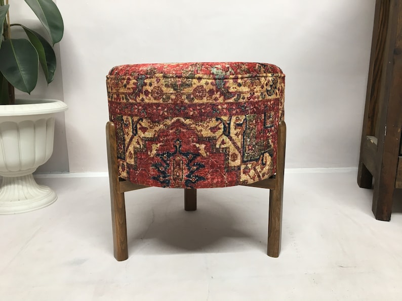 Round stool, Bean bag ottoman, Footrest stool, Sofa stool, Padded stool, Comfortable stool, Wood work bench, Upholstered bench, Low stool