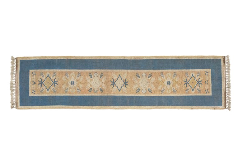 antique oushak rug, multicolor rug, stairway rug, turkish wool rug, corridor rug, bordered rug, vintage rug, foyer rug, 2.7x10 ft, DC 5758